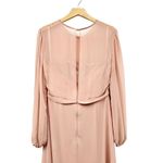 Dessy Collection Puff Sleeve Blouson Overlay Chiffon Maxi Dress in Blush size 14 Pink Photo 8