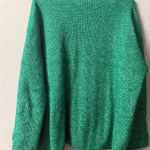 Loft  Ribbed Mock Neck Sweater  Bright Kelly Green Turtleneck Soft knit XL Photo 4