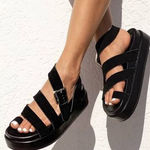 Jeffrey Campbell Hebrides Black Strappy Platform Sandals Size 6 Photo 0