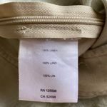 Ellen Tracy  Womens Cream 100% Linen Midi Skirt Size 12 With Side Zipper Photo 2