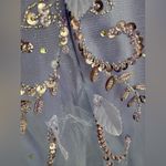 Jovani  05839 Perri Plunging Neck Mermaid Prom Dress Gown size 6 Periwinkle $700 Photo 11