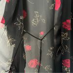 Vintage California Dynasty Black Sheer Red Rose Floral Robe Casual OS Size undefined Photo 6