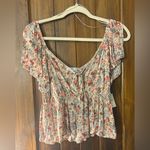 Arizona Jeans Arizona Jean Company Floral Blouse with Ruffle Sleeves Photo 0