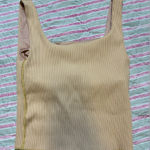 Carbon38 Ribbed Beige Tank Top Tan Size XS Photo 0