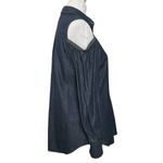 Brunello Cucinelli  Denim Cold Shoulder Top Women’s XS Dark Wash Puff Sleeve Photo 3
