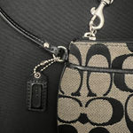 Coach Wristlet, Black & Grey Large C Signature with Black Patent Trim Photo 3