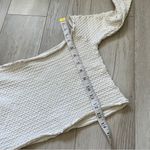 Free People  Off the Shoulder Textured Stretchy Crop Long Sleeve Top White (M/L) Photo 4