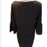 Belongsci Black 3/4 Bell Sleeve V-Neck Above the Knee Shift Dress Size Small Photo 8