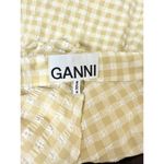 Ganni Gingham Check-Print Ruffled Mini Dress Beige Yellow Women's Size 40 US 8 Photo 5