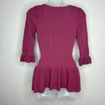 Torn By Ronny Kobo  Peplum Top Open Knit Size XS Scoop Neck Designer Classic pink Photo 2
