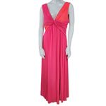 Badgley Mischka  Pink & Orange Twisted Chiffon Gown (10) Photo 5