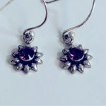Sterling Silver 925 TMA Star Flower Vintage 90s Earrings Photo 1