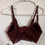 Aerie  Lace Bralette Wireless Bralette Burgundy Size 32C New with Tags Photo 3