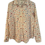 L.L.Bean  white floral cotton wrinkle free button down large Photo 0