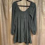 Francesca's Dark Green Crochet Top Long Sleeve Mini Dress, XS NWT Photo 1