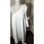 Cinq à Sept Cinq A Sept Gemini Mini Dress Size L White One Shoulder cocktail formal Photo 2