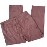 Kensie New  jeans Vegan Leather/Faux Leather Pants crop ankle Redwood Photo 4