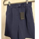 4th & Reckless Zane Trouser Shorts High Rise Pleated Navy, Size 6, B80 Photo 1