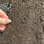 Nine West  Brown Crochet Lace Floral Cardigan Vest Top- Size Large Photo 3