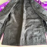Vintage Purple Black Chinese Embroidered Silk Bed Jacket Handmade Reversible Photo 6