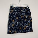 Talbots Navy Floral Cotton Corduroy A-Line Skirt Size 2 Photo 8