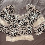 Christian Sirianio Christian Siriano Boho Ikat Crochet Lace Insert Blouse XS Photo 0