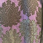 Tory Burch Sequin Bling Blouse Top Flared Sleeve Sz 4 Purple Floral Cotton Photo 4