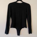 NBD NWT  Black Beaded V-neck Bodysuit Long Sleeve Stretchy Glam Women size Medium Photo 6