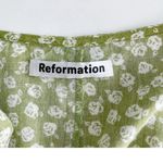 Reformation Zena Printed Side Tie Dress in Jessie Floral Green and White Photo 7