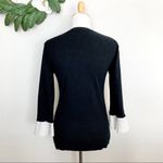 Vila Milano Black Long Sleeve Accordion White Cuffs Crew Neck Knit Sweater M Photo 2