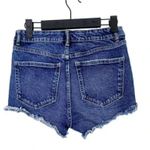 ZARA  Mid Rise Cuttoff Frayed Jean Shorts Raw Ripped Hem Pockets 4 Blue #3068 Photo 13