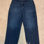 American Eagle Super High Rise Baggy Wide Leg Dark Wash Stretch Denim Jeans12 Photo 0