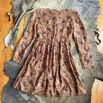 Vintage Brown Babydoll Floral Dress Photo 3