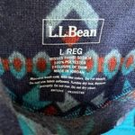 L.L. Bean Aztec Southwestern Print Pullover Fleece Jacket Sweatshirt 1/4 Snap L Blue Size L Photo 6