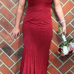 Burgundy Shimmery Formal Prom Dress Red Size 8 Photo 0