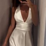 ZARA dress mini halter White satin Bow wedding party coctail bridal shower Photo 1