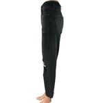 Women's Black High Rise Distressed Straight Wide Leg Crop Denim Jeans Pants Sz 2 Photo 1