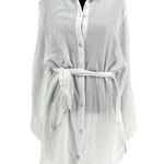 LAmade Andria Gauze Women’s Long Sleeve Tie Waist Button Front Shirt Dress White Size M Photo 1