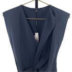 Elie Tahari Size 4 Dalia Wrap Dress Navy Blue Bow Front Wedding Guest Old Money Photo 2