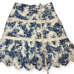 Guess Noelle Blue White Floral Eyelet Embroidered Mini Skirt with Lace Trim Sz S Photo 7