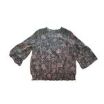 Blair Vintage Paisley Floral Blouse Black Top Casual Lightweight Women's Large Photo 1