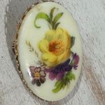 Vintage Estate Womens Glass Floral Brooch Pin Statement Piece Metal Back 1.7” White Photo 4