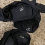 Three Piece Gym Set Sport Bustier Sport Bra Compression Leggings Mock Neck High Waist Pants Athletic Leggings Suit Black Photo 9