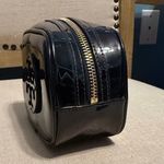 Tory Burch  Small Black Patent Leather Cosmetic Bag Photo 3