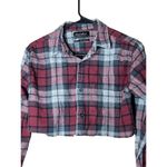 PacSun  Plaid Button Down Crop Long Skeeve Top Size‎ Small Photo 1