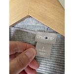 Chico's Womens L Size 2 Rib-Mix Cardigan Sweater Light Gray Long Sleeve Open Photo 5