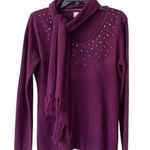 Carolyn Taylor  embellished long sleeves knit sweater with removable scarf Photo 9