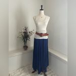 Brand Label Flowy Fairy Boho Royal Blue Handkerchief Maxi Skirt Photo 5