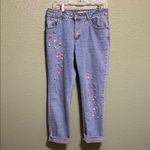 Vintage 90s Mom Jeans Rhinestone Pink Silver Size 8 Photo 1