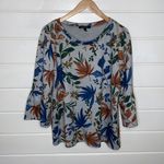 Relativity Gray fall floral bell sleeved top Photo 0